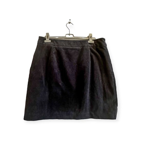 Boden Gray Corduroy Kilt Mini Skirt, Size US12R, Faux Wrap - Picture 2 of 11